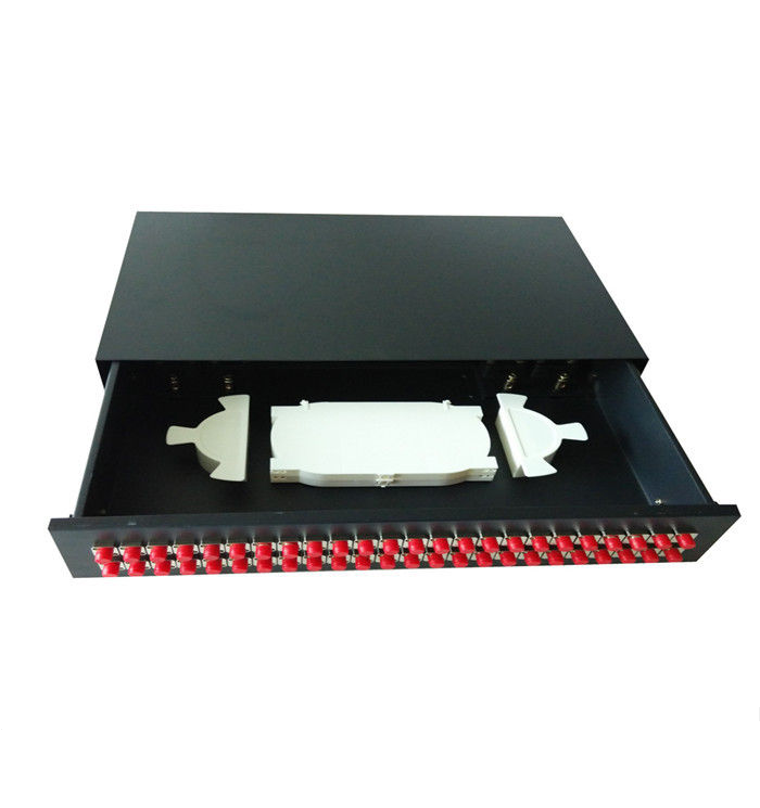 this 19 FC Fiber Optic Rack Mount Distribution Box can be work with 24 48 FC fiber adapters